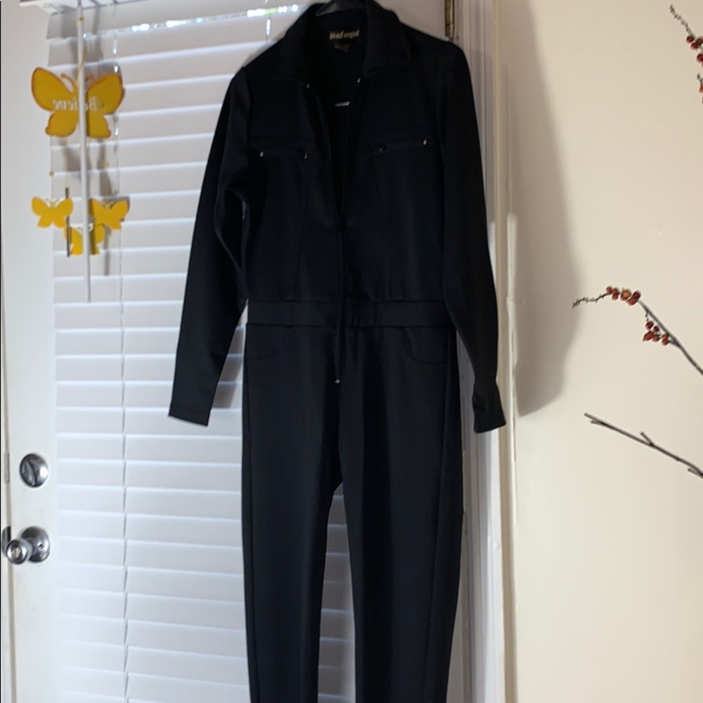 Sexy Polyester spandex black sexy Jumpsuit